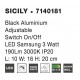 Black Aluminium Adjustable Switch On/Off LED Samsung 3 Watt 190Lm 3000K IP20 L: 10 W: 16 H: 20 cm 