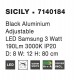 Black Aluminium Adjustable LED Samsung 3 Watt 190Lm 3000K IP20 D: 8 W: 12 H: 80 cm 