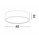 Gray Aluminium Acrylic Diffuser LED 30 Watt 230 Volt 1800Lm 3000K IP20 D: 40 H: 10 cm 