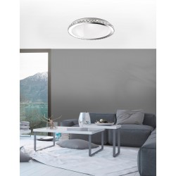 Chrome Metal White Glass & K9 Crystal LED E27 2x12 Watt 230 Volt IP20 Bulb Excluded D: 31 H: 9 cm 