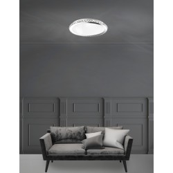 Chrome Metal White Glass & K9 Crystal LED E27 3x12 Watt 230 Volt IP20 Bulb Excluded D: 38 H: 9 cm 