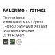 Chrome Metal White Glass & K9 Crystal LED E27 3x12 Watt 230 Volt IP20 Bulb Excluded D: 38 H: 9 cm 