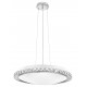 Chrome Metal White Glass & K9 Crystal LED E27 4x12 Watt 230 Volt IP20 Bulb Excluded D: 50.5 H: 100 cm 