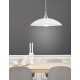 Chrome Metal White & Clear Structured Glass LED E27 1x12 Watt 230 Volt IP20 Bulb Excluded D: 40 H 1: 11 H 2: 100 cm 