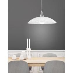 Chrome Metal White & Clear Structured Glass LED E27 1x12 Watt 230 Volt IP20 Bulb Excluded D: 40 H 1: 11 H 2: 100 cm 