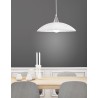 Chrome Metal White & Clear Structured Glass LED E27 1x12 Watt 230 Volt IP20 Bulb Excluded D: 40 H 1: 11 H 2: 100 cm