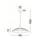Chrome Metal White & Clear Structured Glass LED E27 1x12 Watt 230 Volt IP20 Bulb Excluded D: 40 H 1: 11 H 2: 100 cm 