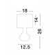 Matt White Metal White Fabric Shade LED E27 1x12 Watt 230 Volt IP20 Bulb Excluded Cable Length: 180 cm D: 18 H1: 14 H2: 26 cm 