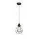 Black Metal Black & White Fabric Wire LED E27 1x12 Watt 230 Volt IP20 Bulb Excluded D: 17 H1: 22.5 H2: 120 cm Adjustable Heigh