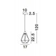 Black Metal Black & White Fabric Wire LED E27 1x12 Watt 230 Volt IP20 Bulb Excluded D: 17 H1: 22.5 H2: 120 cm Adjustable Heigh