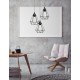 Black Metal LED E27 3x12 Watt 230 Volt IP20 Bulb Excluded D: 30 H: 134 cm Adjustable Height 