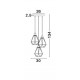 Black Metal LED E27 3x12 Watt 230 Volt IP20 Bulb Excluded D: 30 H: 134 cm Adjustable Height 