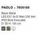 Black Metal LED E27 3x12 Watt 230 Volt IP20 Bulb Excluded D: 30 H: 134 cm Adjustable Height 