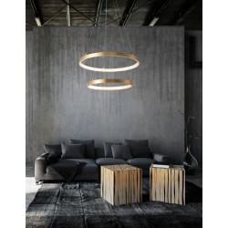 Gold Leaf Aluminium & Acrylic LED 67 Watt 230 Volt 3643Lm 3000K IP20 D1: 60 D2: 44 H: 150 cm Adjustable Height & Rotating 