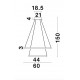 Gold Leaf Aluminium & Acrylic LED 67 Watt 230 Volt 3643Lm 3000K IP20 D1: 60 D2: 44 H: 150 cm Adjustable Height & Rotating 