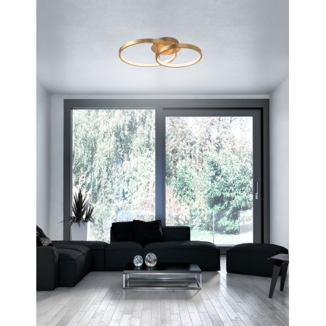 Gold Leaf Aluminium & Acrylic LED 42 Watt 230 Volt 3529Lm 3000K IP20 L: 64 W: 45 H: 14 cm 