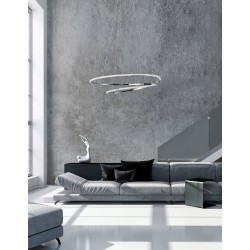 Chrome Aluminium & Acrylic LED 28 Watt 230 Volt 2222Lm 3000K IP20 D: 56 H: 120 cm Adjustable Height 