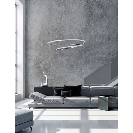 Chrome Aluminium & Acrylic LED 28 Watt 230 Volt 2222Lm 3000K IP20 D: 56 H: 120 cm Adjustable Height 