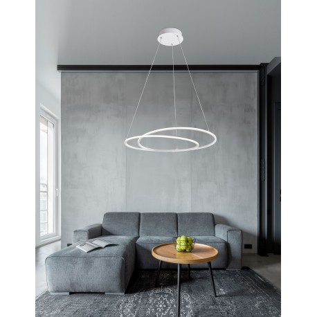 White Aluminium & Acrylic LED 28 Watt 230 Volt 2222Lm 3000K IP20 D: 56 H: 120 cm Adjustable Height 