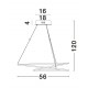 White Aluminium & Acrylic LED 28 Watt 230 Volt 2222Lm 3000K IP20 D: 56 H: 120 cm Adjustable Height 