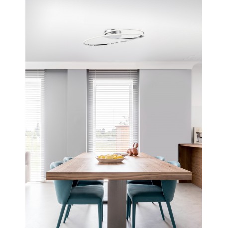 Chrome Aluminium & Acrylic LED 28 Watt 230 Volt 1950Lm 3000K IP20 L: 60 W: 35 H: 15 cm 