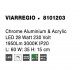Chrome Aluminium & Acrylic LED 28 Watt 230 Volt 1950Lm 3000K IP20 L: 60 W: 35 H: 15 cm 