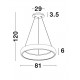Triac Dimmable Sandy White Aluminium & Acrylic LED 80 Watt 230 Volt 4000Lm 3000K IP20 D: 81 H1: 6 H2: 120 cm Adjustable Height 