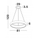 Triac Dimmable Sandy Black Aluminium & Acrylic LED 80 Watt 230 Volt 4000Lm 3000K IP20 D: 81 H1: 6 H2: 120 cm Adjustable Height 