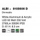 Triac Dimmable White Aluminium & Acrylic LED 50 Watt 230 Volt 2876Lm 3000K IP20 D: 61 H: 8.5 cm 