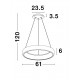 Triac Dimmable Coffee Brown Aluminium & Acrylic LED 52 Watt 230 Volt 2685Lm 3000K IP20 D: 61 H: 120 cm Adjustable Height 