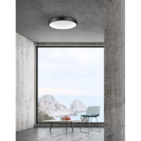 Triac Dimmable Sandy Black Aluminium & Acrylic LED 50 Watt 230 Volt 2876Lm 3000K IP20 D: 61 H: 8.5 cm 