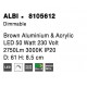 Triac Dimmable Brown Aluminium & Acrylic LED 50 Watt 230 Volt 2876Lm 3000K IP20 D: 61 H: 8.5 cm 