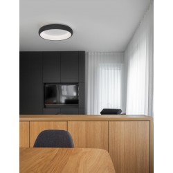 Triac Dimmable Sandy Black Aluminium & Acrylic LED 32 Watt 230 Volt 1952Lm 3000K IP20 D: 41 H: 8.5 cm 