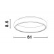 Triac Dimmable Sandy Gray Aluminium & Acrylic LED 50 Watt 230 Volt 2876Lm 3000K IP20 D: 61 H: 8.5 cm 