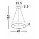Triac Dimmable Sandy White Aluminium & Acrylic LED 32 Watt 230 Volt 1950Lm 3000K IP20 D: 41 H: 120 cm Adjustable Height 