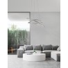 Chrome Aluminium & Acrylic LED 53 Watt 230 Volt 5071Lm 3000K IP20 D: 60 H: 120 cm Adjustable Height & Adjustable 