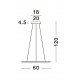 Chrome Aluminium & Acrylic LED 53 Watt 230 Volt 5071Lm 3000K IP20 D: 60 H: 120 cm Adjustable Height & Adjustable 