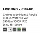 Chrome Aluminium & Acrylic LED 53 Watt 230 Volt 5071Lm 3000K IP20 D: 60 H: 120 cm Adjustable Height & Adjustable 