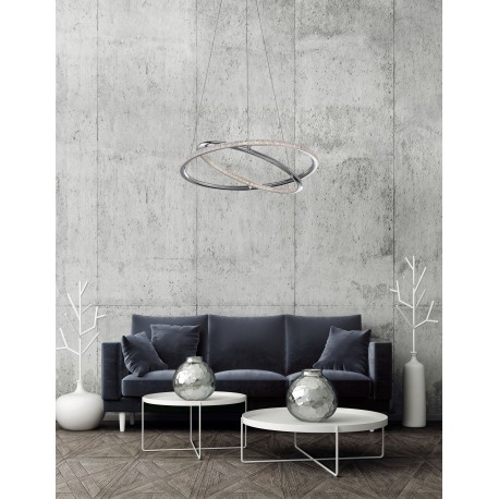 Chrome Aluminium & Acrylic LED 29 Watt 230 Volt 2010Lm 3000K IP20 D: 45 H: 120 cm Adjustable Height & Adjustable 