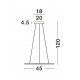 Chrome Aluminium & Acrylic LED 29 Watt 230 Volt 2010Lm 3000K IP20 D: 45 H: 120 cm Adjustable Height & Adjustable 