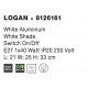 White Aluminium White Shade Switch On/Off E27 1x12 Watt IP20 230 Volt L: 21 W: 25.5 H: 33 cm 