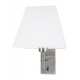 Chrome Aluminium White Shade Switch On/Off E27 1x12 Watt IP20 230 Volt L: 21 W: 25.5 H: 33 cm 