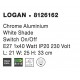 Chrome Aluminium White Shade Switch On/Off E27 1x12 Watt IP20 230 Volt L: 21 W: 25.5 H: 33 cm 
