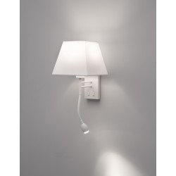 White Aluminium & White Shade Adjustable Switch On/Off LED Samsung 3 Watt 190Lm 3000K E27 1x12 Watt 230 Volt IP20 Bulb Exclud