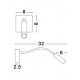 Chrome Aluminium Adjustable Switch On/Off LED Samsung 3 Watt 190Lm 3000K IP20 L: 32 W: 8 H: 8 cm 