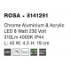 Chrome Aluminium & Acrylic LED 8 Watt 230 Volt 310Lm 4000K IP44 L: 45 W: 4.5 H: 19 cm 