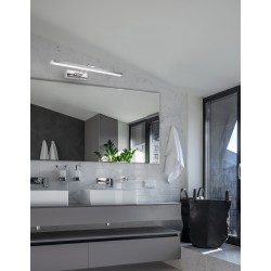 Chrome Aluminium & Acrylic LED 18 Watt 230 Volt 530Lm 4000K IP44 L: 57 W: 4.5 H: 19 cm 