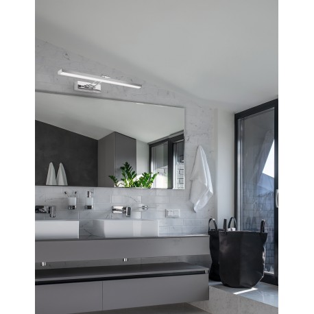 Chrome Aluminium & Acrylic LED 18 Watt 230 Volt 530Lm 4000K IP44 L: 57 W: 4.5 H: 19 cm 