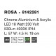 Chrome Aluminium & Acrylic LED 18 Watt 230 Volt 530Lm 4000K IP44 L: 57 W: 4.5 H: 19 cm 