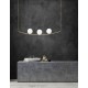 Brass Metal White Glossy Glass Brass Fabric Cable LED E14 3x5 Watt 230 Volt IP20 Bulb Excluded L: 122 W: 15 H: 180 cm Adjusta